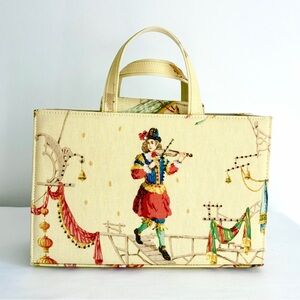 Vintage Beaded Toile Print Purse